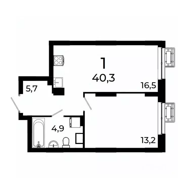 1-к кв. Нижегородская область, Нижний Новгород ул. Коперника, 15 (40.3 ... - Фото 1