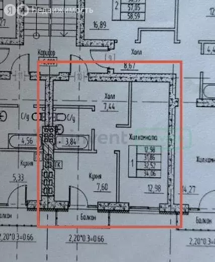 1-комнатная квартира: посёлок Малое Исаково, Гурьевская улица, 21 (34 ... - Фото 1