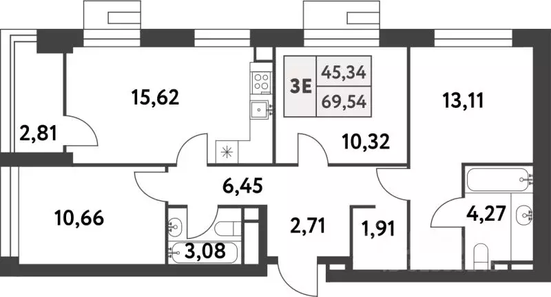 3-к кв. Москва пос. Газопровод, ул. 6-я Лесные Поляны, 1 (69.5 м) - Фото 0