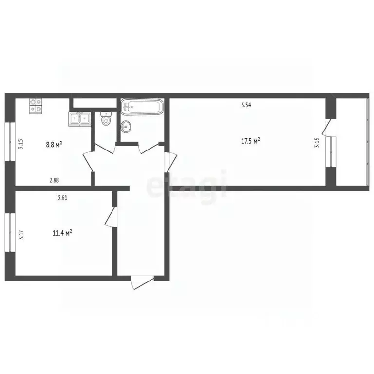 2-к кв. Ямало-Ненецкий АО, Муравленко ул. Ленина, 129 (51.4 м) - Фото 1