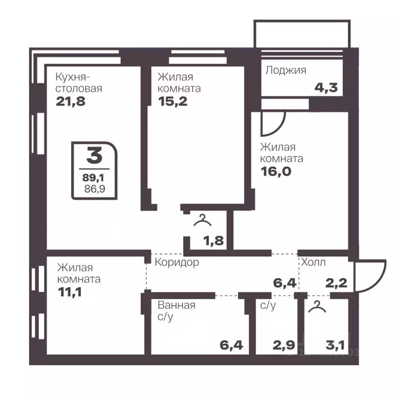 3-к кв. Челябинская область, Магнитогорск Голос Притяжение жилой ... - Фото 1