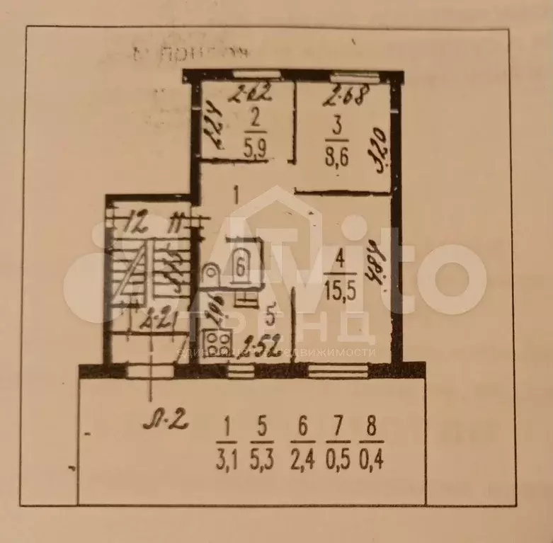 3-к. квартира, 41,7 м, 1/5 эт. - Фото 0