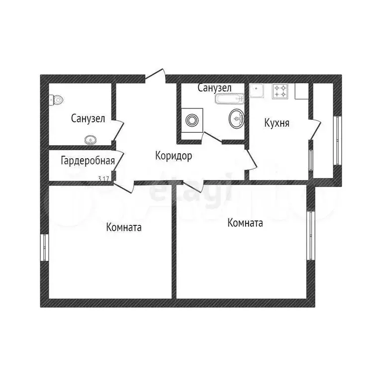 2-к. квартира, 73 м, 1/5 эт. - Фото 0