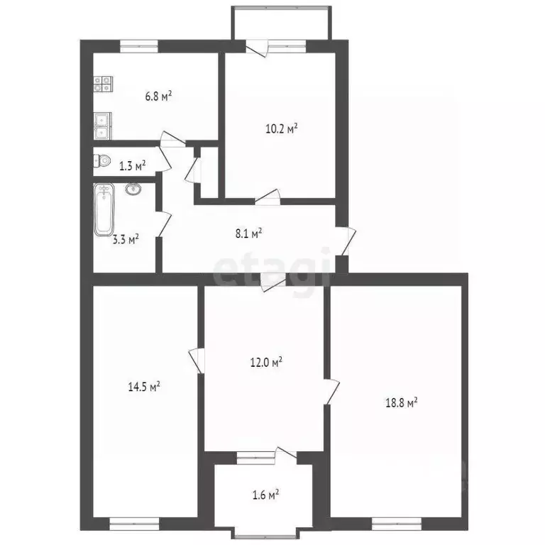 4-к кв. севастополь ул. большая морская, 2 (75.5 м) - Фото 1