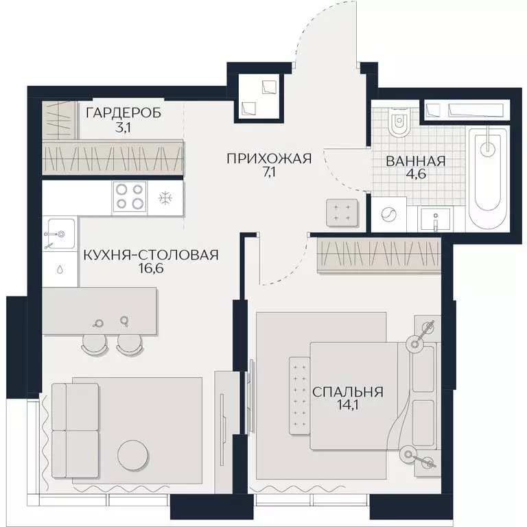 2-комнатная квартира: Москва, Гродненская улица, 18 (45.5 м) - Фото 0