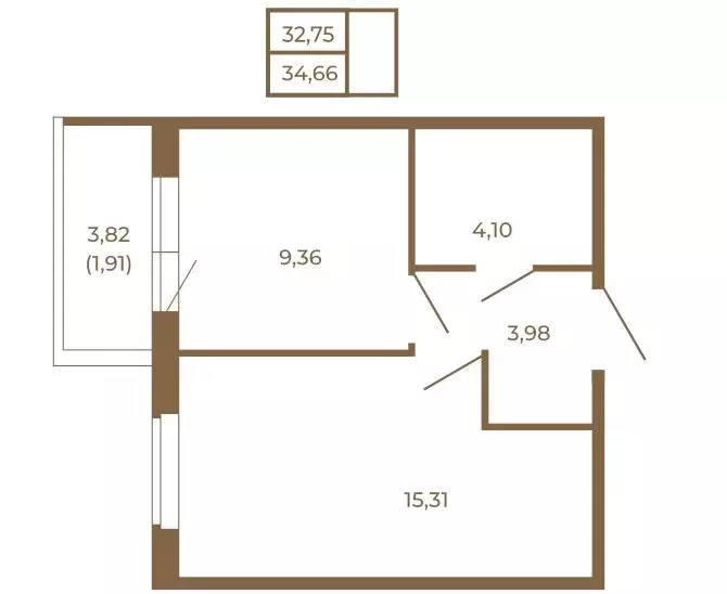 1-комнатная квартира: Сертолово, ЖК Новая История (34.66 м) - Фото 2