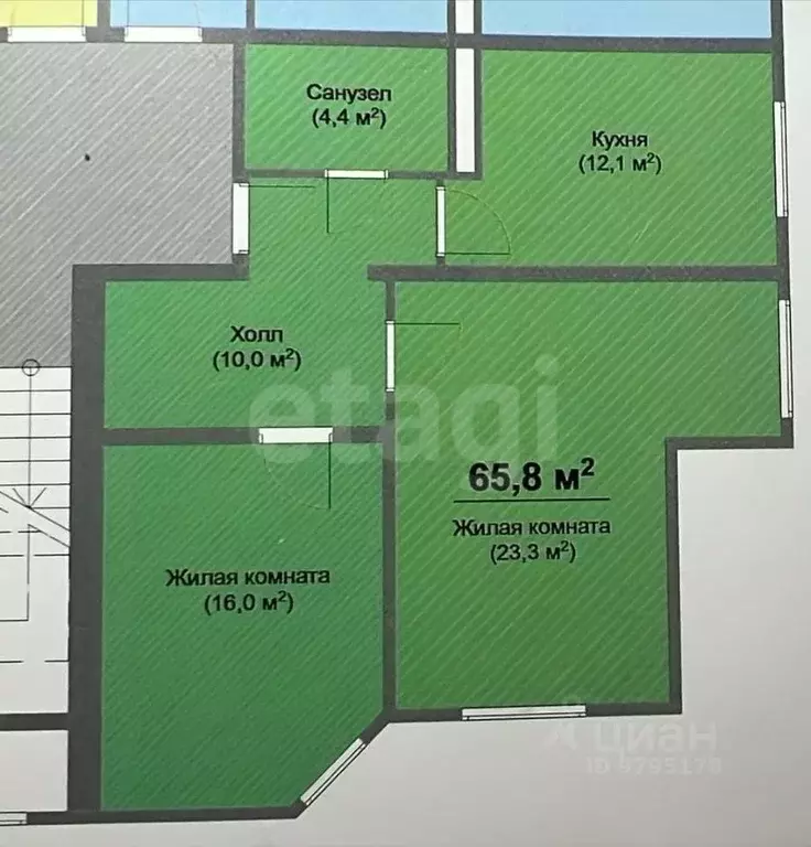 2-к кв. Татарстан, Пестречинский район, Богородское с/пос, д. Куюки, ... - Фото 0