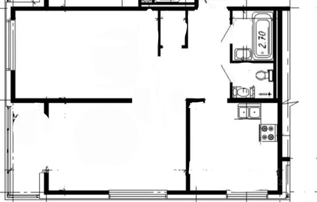 2-к кв. Ленинградская область, Всеволожский район, Заневское городское ... - Фото 2