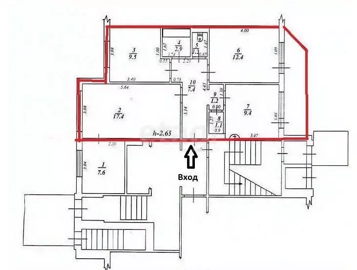 3-к кв. Сахалинская область, Южно-Сахалинск ул. Есенина, 9 (65.0 м) - Фото 1