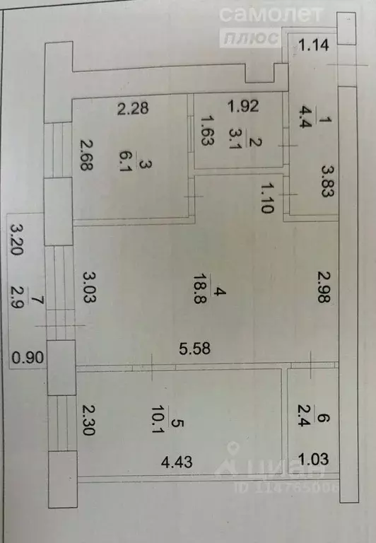 2-к кв. Башкортостан, Салават ул. Ленина, 33 (44.9 м) - Фото 1