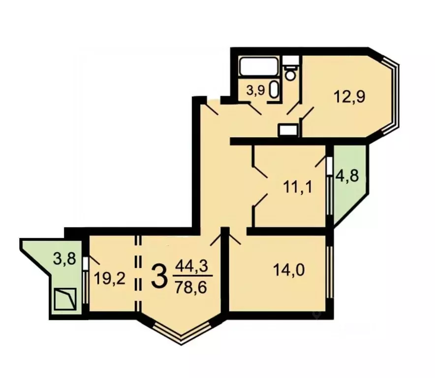 3-к кв. Московская область, Ленинский городской округ, пос. Битца ... - Фото 1