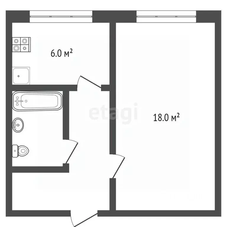 1-к кв. Владимирская область, Муром Юбилейная ул., 56 (30.0 м) - Фото 1