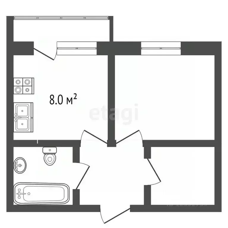 1-к кв. Тамбовская область, Тамбов Интернациональная ул., 36 (38.1 м) - Фото 1