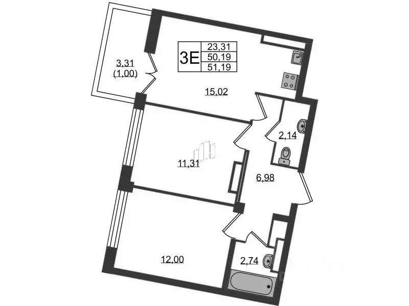 2-к кв. Санкт-Петербург Ремесленная ул., 15 (51.59 м) - Фото 1