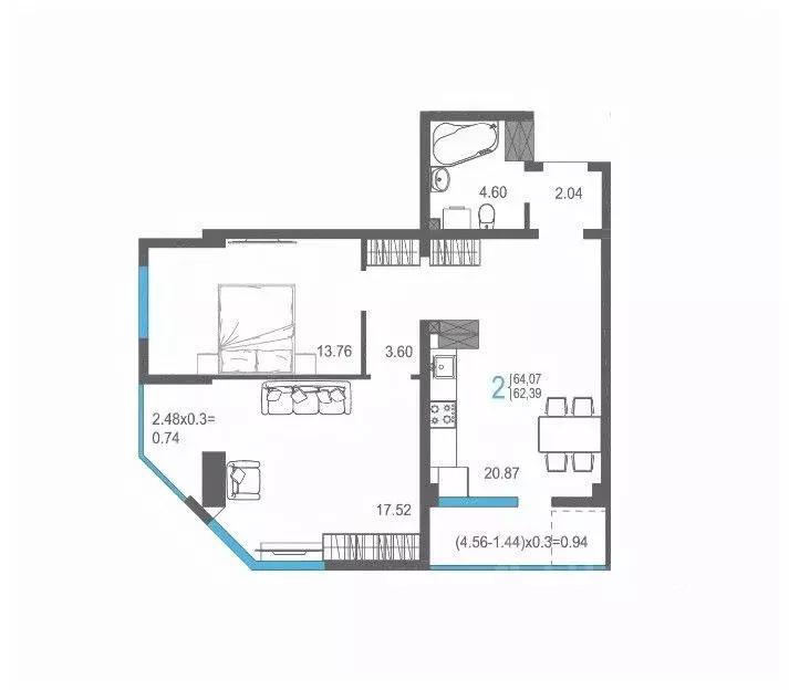 2-к кв. Крым, Ялта ул. Кирова, 155Ак1 (64.07 м) - Фото 1