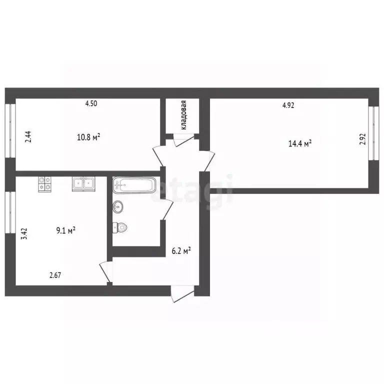 2-к кв. Псковская область, Псков Лопатино исторический район, ул. ... - Фото 2