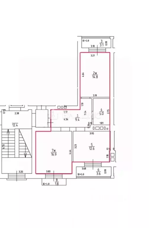 2-к кв. Калининградская область, Пионерский Парковая ул., 12 (67.2 м) - Фото 2