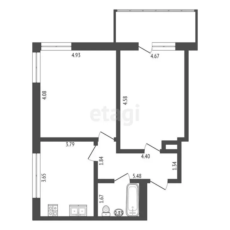 2-комнатная квартира: Тобольск, 15-й микрорайон, 17 (66.8 м) - Фото 1
