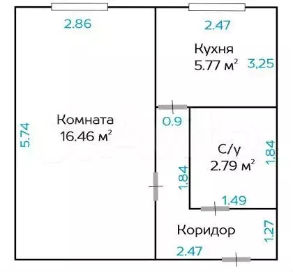 1-к. квартира, 30 м, 1/9 эт. - Фото 0