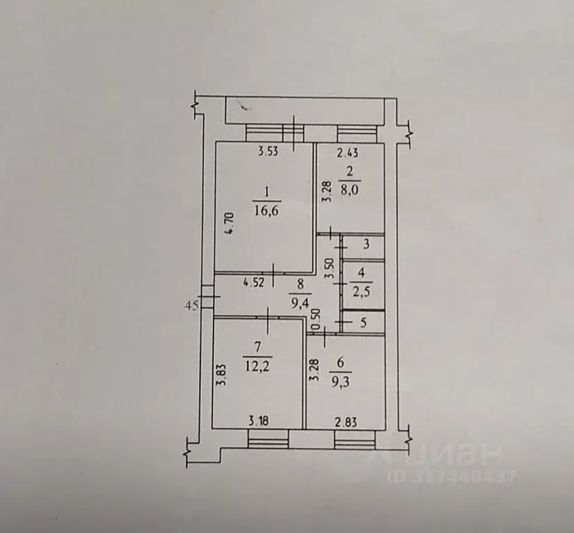 3-к кв. Кемеровская область, Кемерово ул. Патриотов, 36 (60.0 м) - Фото 0