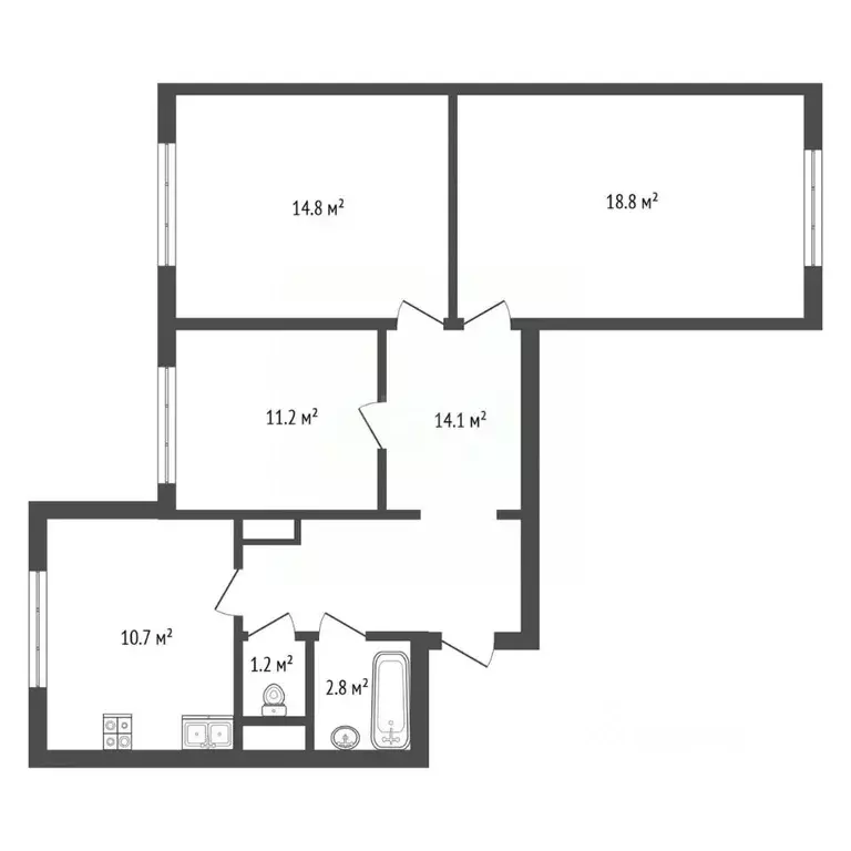 3-к кв. Москва Бирюлевская ул., 1К3 (72.3 м) - Фото 2