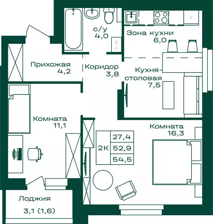 2-к кв. Алтай, Майминский район, с. Майма Алтайская ул., 2к4 (54.5 м) - Фото 0