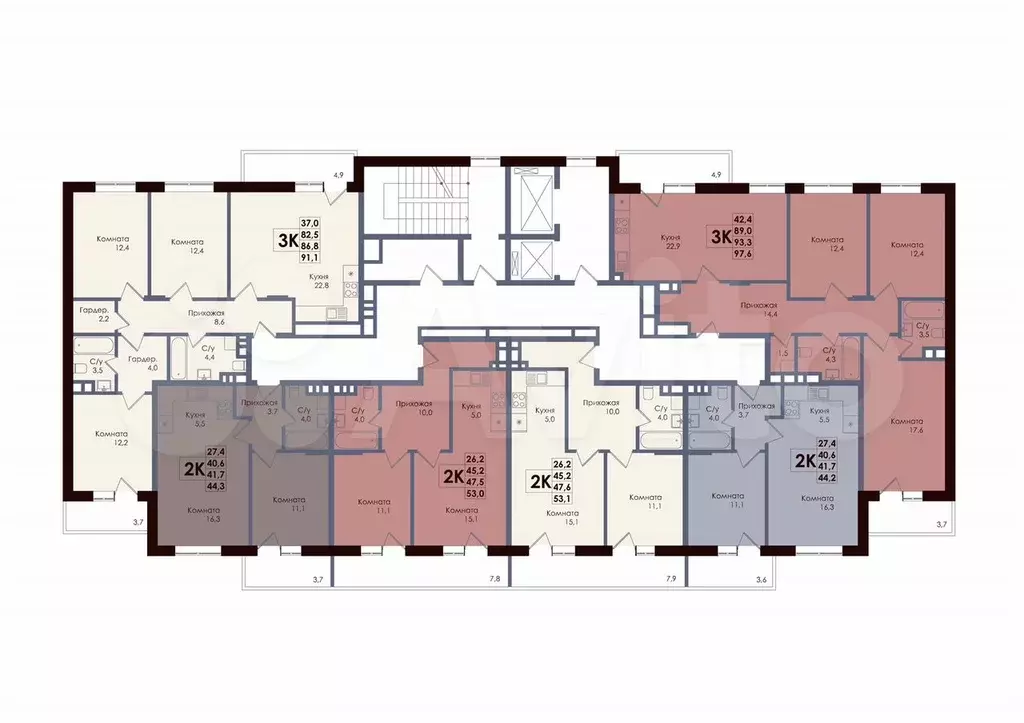 2-к. квартира, 47,5 м, 7/9 эт. - Фото 1