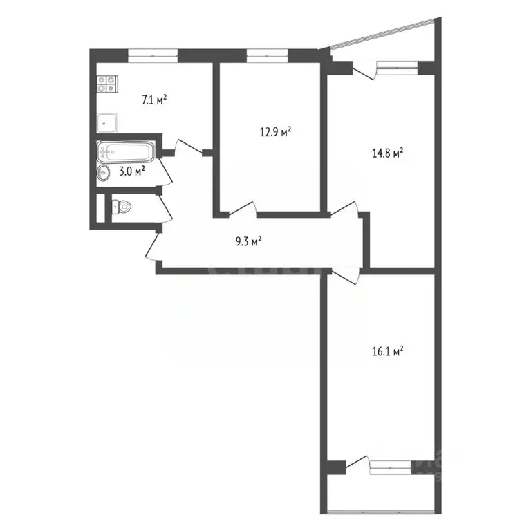 3-к кв. Москва Каширское ш., 112К1 (62.0 м) - Фото 2