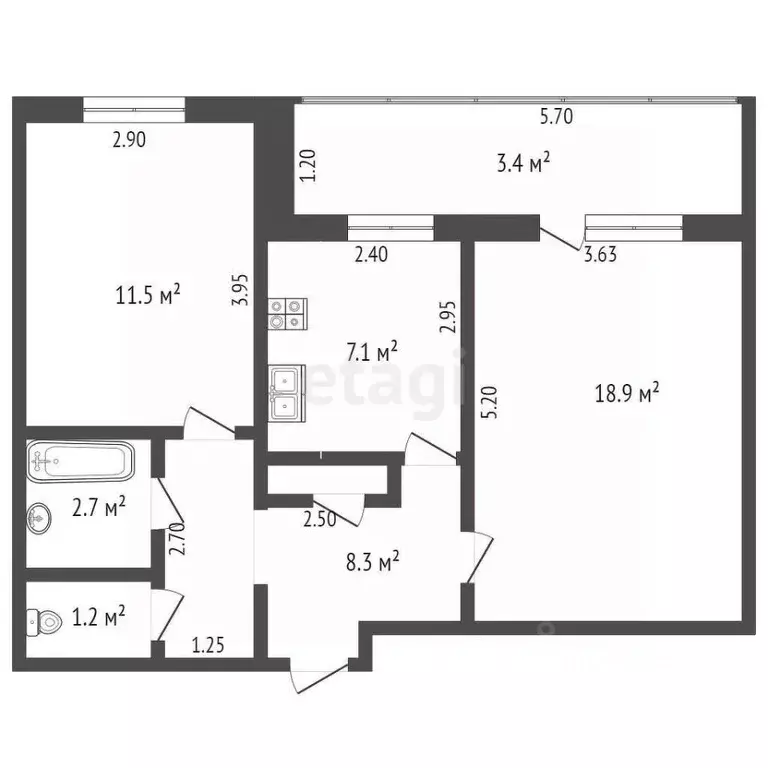 2-к кв. Башкортостан, Стерлитамак Михайловский мкр, ул. Шафиева, 31 ... - Фото 2