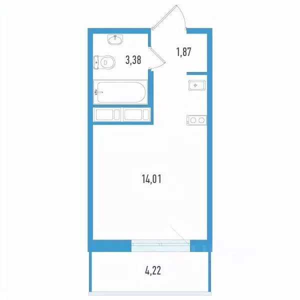 Студия Санкт-Петербург Аэросити Лайф жилой комплекс (20.53 м) - Фото 1