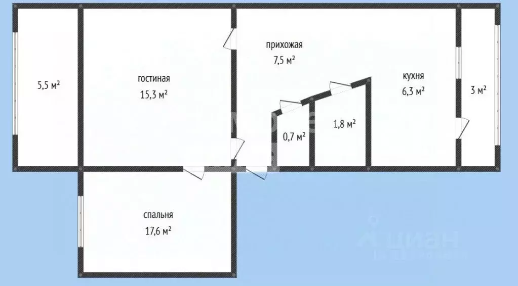 2-к кв. Дагестан, Махачкала ул. Учительская, 9к2 (55.0 м) - Фото 1