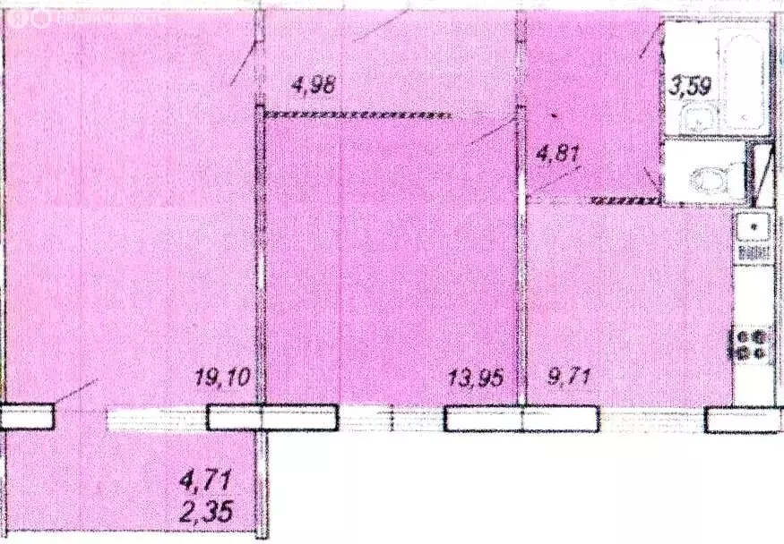 2-комнатная квартира: Пенза, улица Баталина, 29Ак1 (60.85 м) - Фото 0