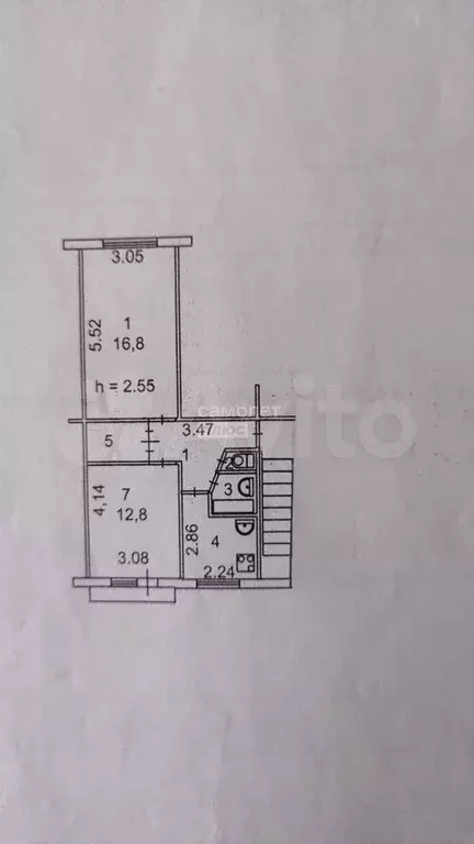 2-к. квартира, 46,2 м, 5/5 эт. - Фото 0