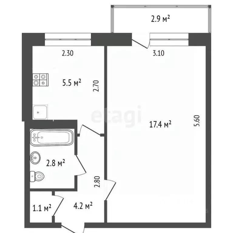1-к кв. Хабаровский край, Комсомольск-на-Амуре Ленинградская ул., 74 ... - Фото 2