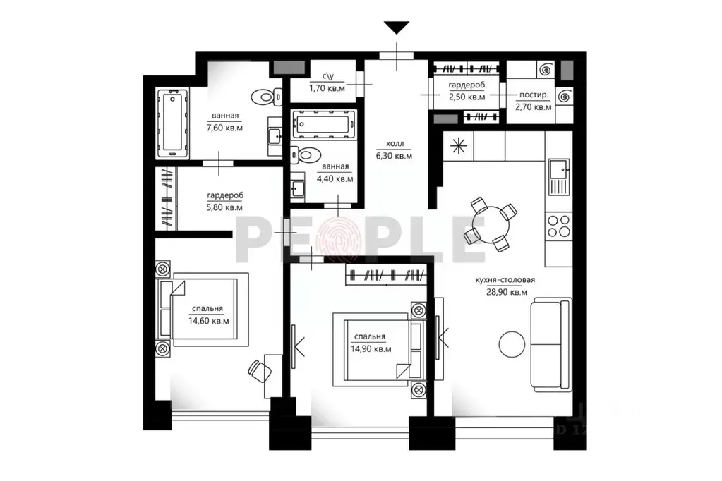 3-к кв. Москва Лужнецкая наб., 1 (92.0 м) - Фото 1