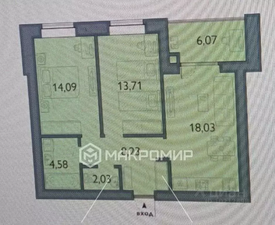 2-к кв. Брянская область, Брянский район, Снежское с/пос, пос. ... - Фото 2