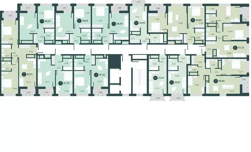 Студия Тюменская область, Тюмень Мотивы жилой комплекс (24.95 м) - Фото 2