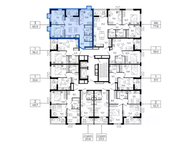 3-к кв. Ленинградская область, Всеволожск ул. Керченская, 1к1 (63.8 м) - Фото 2