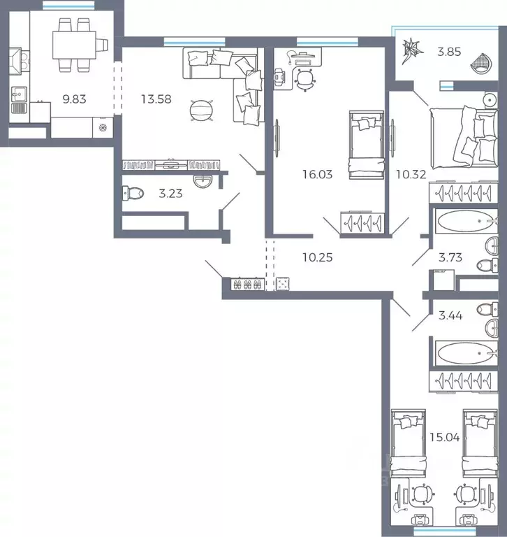 3-к кв. Самарская область, Волжский район, Лопатино с/пос, пос. ... - Фото 1