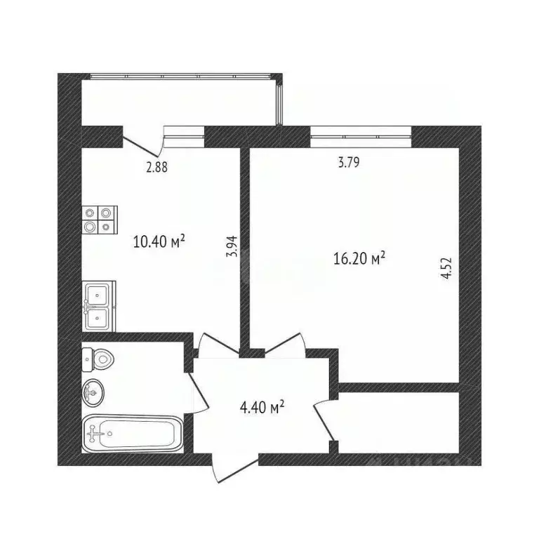 1-к кв. Вологодская область, Вологда ул. Сергея Преминина, 14 (38.5 м) - Фото 1