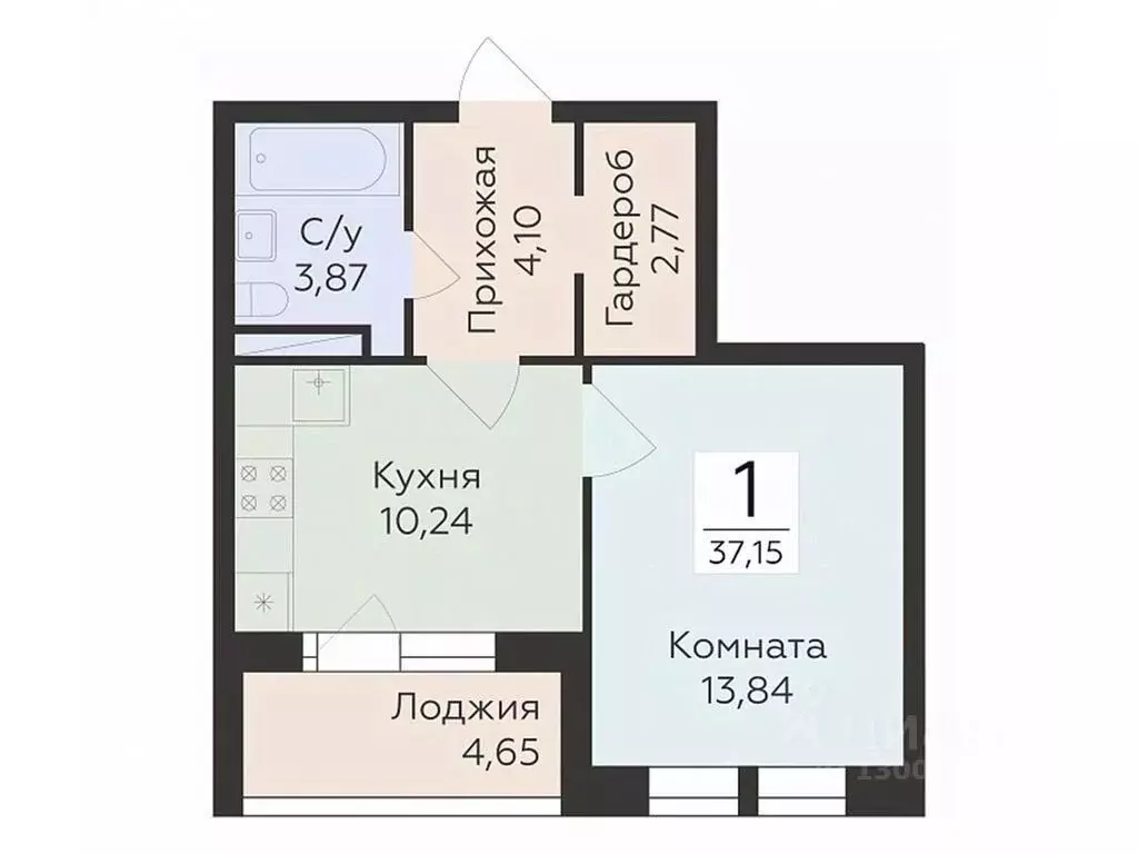 1-к кв. Воронежская область, Воронеж ул. Матросова (37.15 м) - Фото 0