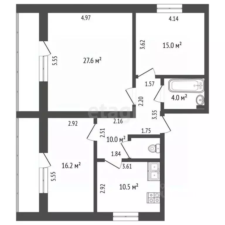 3-к кв. Ямало-Ненецкий АО, Ноябрьск ул. Муравленко, 4 (85.1 м) - Фото 2