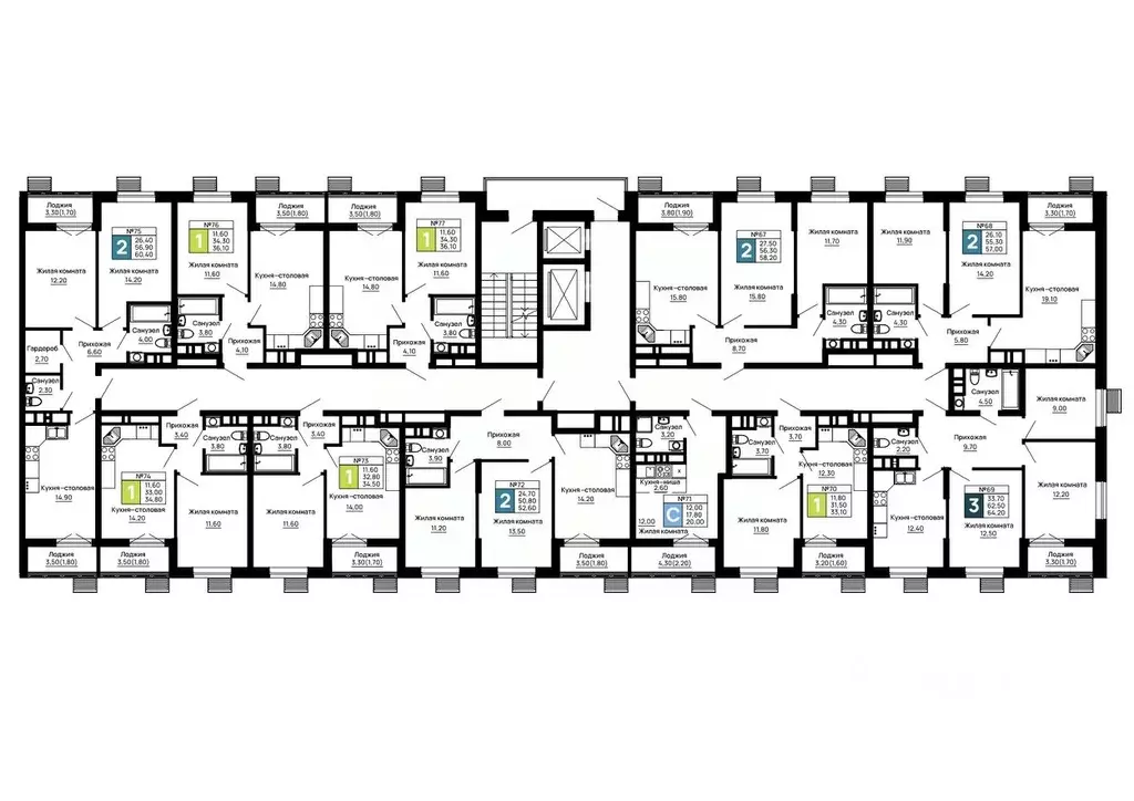 2-к кв. Адыгея, Тахтамукайский район, Яблоновский пгт  (52.6 м) - Фото 2