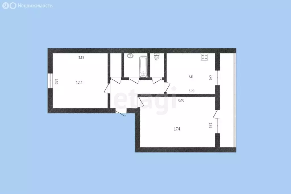 2-комнатная квартира: Черкесск, улица Лободина, 70 (47.9 м) - Фото 1