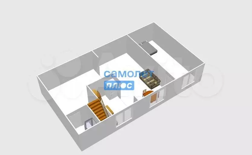 2-к. квартира, 60 м, 2/2 эт. - Фото 1