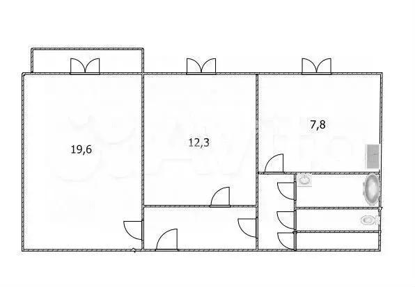 2-к. квартира, 54 м, 2/9 эт. - Фото 0