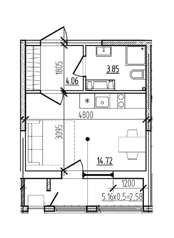 Студия Краснодарский край, Новороссийск Моренуар жилой комплекс (25.21 ... - Фото 1
