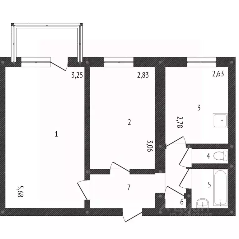 2-к кв. Бурятия, Улан-Удэ ул. Шумяцкого, 5 (47.8 м) - Фото 1