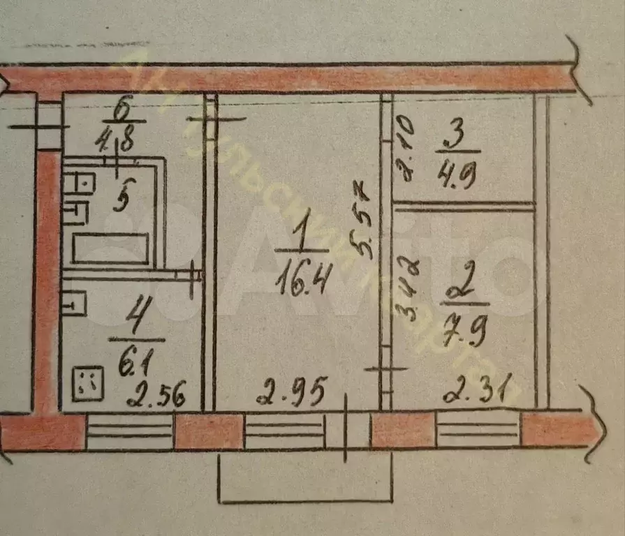 2-к. квартира, 43,2 м, 3/4 эт. - Фото 0