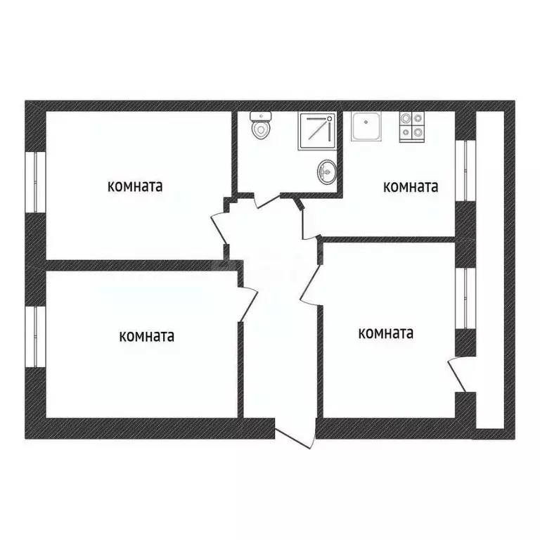 3-к кв. Ленинградская область, Волхов ул. Коммунаров, 17 (61.3 м) - Фото 2